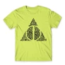 Almazöld Harry Potter férfi rövid ujjú póló - Deathly hallows text