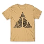 Homok Harry Potter férfi rövid ujjú póló - Deathly hallows text