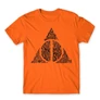 Narancs Harry Potter férfi rövid ujjú póló - Deathly hallows text