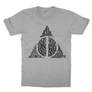 Sportszürke Harry Potter gyerek rövid ujjú póló - Deathly hallows text