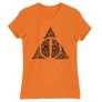 Narancs Harry Potter női rövid ujjú póló - Deathly hallows text