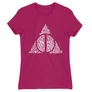 Pink Harry Potter női rövid ujjú póló - Deathly hallows text