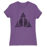 Világoslila Harry Potter női rövid ujjú póló - Deathly hallows text