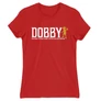 Piros Harry Potter női rövid ujjú póló - Dobby saves Harry