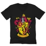 Fekete Harry Potter férfi V-nyakú póló - Griffendél logó