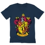 Sötétkék Harry Potter férfi V-nyakú póló - Griffendél logó
