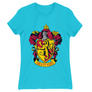 Kép 3/22 - Atollkék Harry Potter női rövid ujjú póló - Griffendél logó