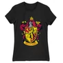 Fekete Harry Potter női rövid ujjú póló - Griffendél logó