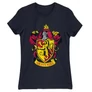 Sötétkék Harry Potter női rövid ujjú póló - Griffendél logó