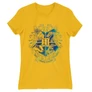Sárga Harry Potter női rövid ujjú póló - Hogwarts Logo Art