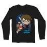 Fekete Harry Potter férfi hosszú ujjú póló - Harry Potter chibi poster