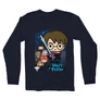 Sötétkék Harry Potter férfi hosszú ujjú póló - Harry Potter chibi poster