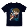 Sötétkék Harry Potter férfi rövid ujjú póló - Harry Potter chibi poster