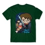Sötétzöld Harry Potter férfi rövid ujjú póló - Harry Potter chibi poster