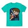 Türkiz Harry Potter férfi rövid ujjú póló - Harry Potter chibi poster