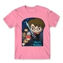 Világos rózsaszín Harry Potter férfi rövid ujjú póló - Harry Potter chibi poster