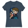 Denim Harry Potter női rövid ujjú póló - Harry Potter chibi poster