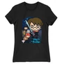 Fekete Harry Potter női rövid ujjú póló - Harry Potter chibi poster