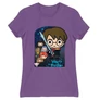 Világoslila Harry Potter női rövid ujjú póló - Harry Potter chibi poster