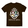 Barna Harry Potter férfi rövid ujjú póló - Hogwarts Alumni