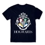 Sötétkék Harry Potter férfi rövid ujjú póló - Hogwarts Alumni