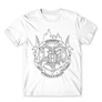 Fehér Harry Potter férfi rövid ujjú póló - Hogwarts Logo Lineart