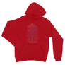 Piros Harry Potter unisex kapucnis pulóver - Hogwarts School List 
