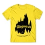Citromsárga Harry Potter férfi rövid ujjú póló - Hogwarts Silhouette