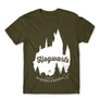 Khaki Harry Potter férfi rövid ujjú póló - Hogwarts Silhouette