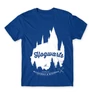 Királykék Harry Potter férfi rövid ujjú póló - Hogwarts Silhouette