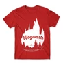 Piros Harry Potter férfi rövid ujjú póló - Hogwarts Silhouette