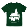 Sötétzöld Harry Potter férfi rövid ujjú póló - Hogwarts Silhouette