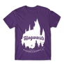 Sötétlila Harry Potter férfi rövid ujjú póló - Hogwarts Silhouette