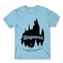 Világoskék Harry Potter férfi rövid ujjú póló - Hogwarts Silhouette