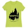 Almazöld Harry Potter női rövid ujjú póló - Hogwarts Silhouette