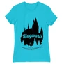 Atollkék Harry Potter női rövid ujjú póló - Hogwarts Silhouette