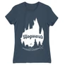 Denim Harry Potter női rövid ujjú póló - Hogwarts Silhouette