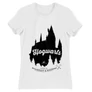 Fehér Harry Potter női rövid ujjú póló - Hogwarts Silhouette