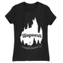 Fekete Harry Potter női rövid ujjú póló - Hogwarts Silhouette