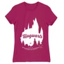 Pink Harry Potter női rövid ujjú póló - Hogwarts Silhouette