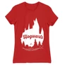 Piros Harry Potter női rövid ujjú póló - Hogwarts Silhouette