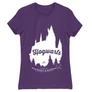 Sötétlila Harry Potter női rövid ujjú póló - Hogwarts Silhouette