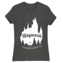 Sötétszürke Harry Potter női rövid ujjú póló - Hogwarts Silhouette