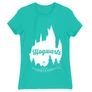 Türkiz Harry Potter női rövid ujjú póló - Hogwarts Silhouette