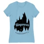 Világoskék Harry Potter női rövid ujjú póló - Hogwarts Silhouette
