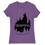 Világoslila Harry Potter női rövid ujjú póló - Hogwarts Silhouette