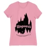 Világos rózsaszín Harry Potter női rövid ujjú póló - Hogwarts Silhouette