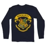 Sötétkék Harry Potter férfi hosszú ujjú póló - Hogwarts Color