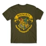 Khaki Harry Potter férfi rövid ujjú póló - Hogwarts color