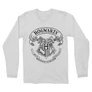 Fehér Harry Potter férfi hosszú ujjú póló - Hogwarts outline logo